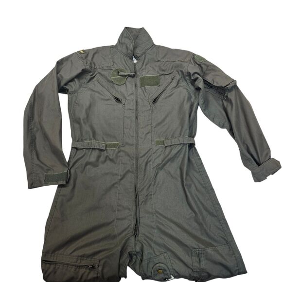 90's MILITARY FLYER'S SUMMER COVERALLS FLIGHT SUIT SIZE 44L Fire Resistant - Picture 2 of 16